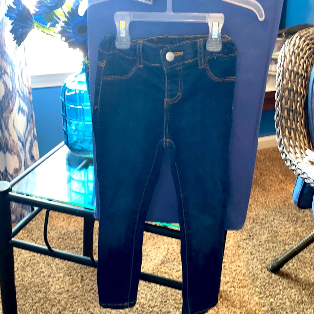 DKNY size 4 toddler blue jeans drawstring insert no belt!